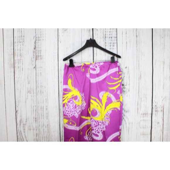 Vintage Sun Fashions of Hawaii Purple Floral Print Chinese Style Dress Pants 10 - Picture 12 of 16